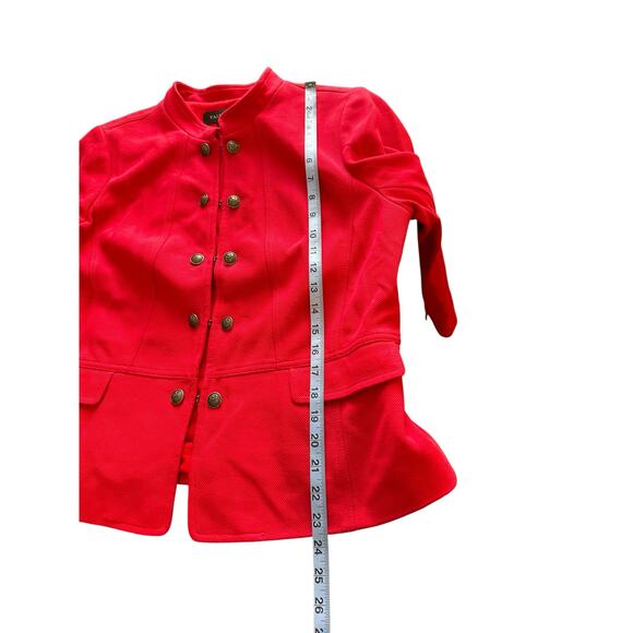 Talbots Blazer Red Mandarin Collar Office Work Business Button Front Size 14 - Picture 12 of 12
